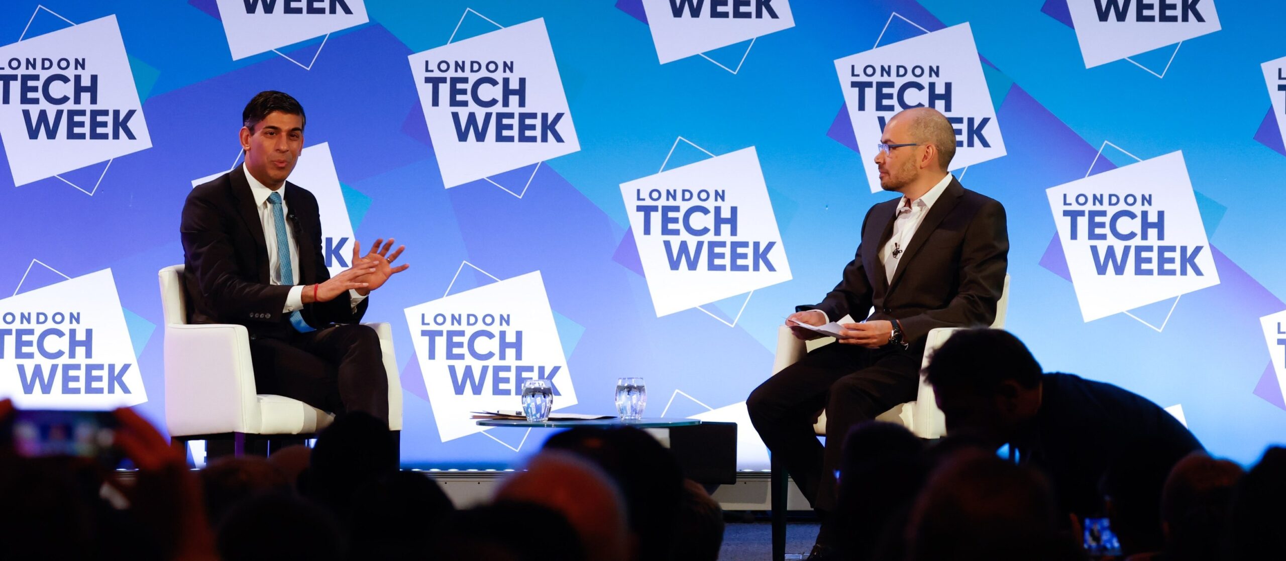 Rishi Sunak shared a stage with with Demis Hassabis, chief executive Google DeepMind, at London Tech Week in 2023